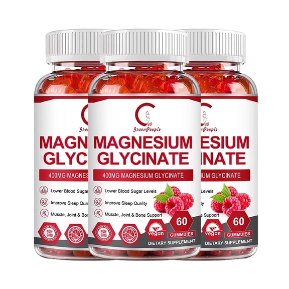 Magnesium Glycinate Gummies 400mg, Magnesium Glycinate Supplement , Calm Magnesium Gummies ,180 Count