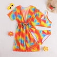 thumbnail image 6 of Zshosam Toddler Girl Bathing Suit Girls Swimsuit 3 Piece Bathing Suits Summer Bikini Tankini Sets with Cover Up Skirt Size 10T 11T,(Orange 10-11 Years), 6 of 8
