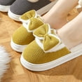 thumbnail image 6 of Winter Slippers for Women Thermal Comfy Slippers with Bowknot Non-Slip Home Footwear Solid Color Flat-soled Shoes Winter Autumn Warm Shoes Casual Slippers, 6 of 8