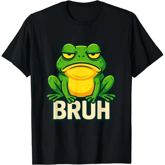 Hot Trending T-Shirt With Frog With Attitude Bruh T-Shirt Design Preview Only
