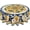 Boho Jaune Bleu Floral, variante sur Nappe Ronde Citron 60 Pouces Lavable Réutilisable Décoration Nappe pour Cuisine Fête