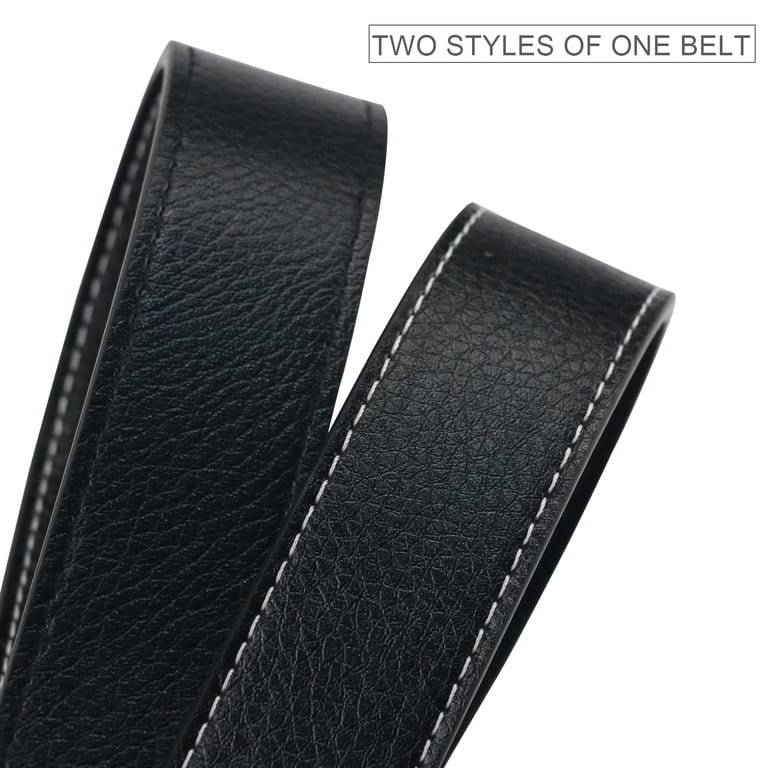 Maikun Men's Reversible Leather Belt – Black & Brown, 360° Rotating Buckle, Casual & Dress Belt