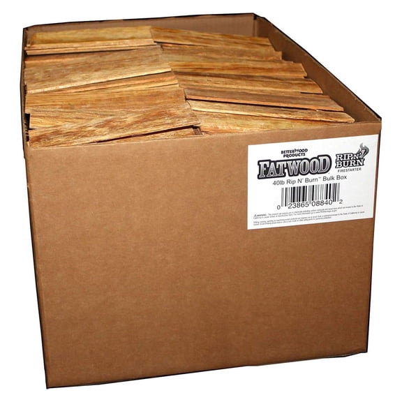 Fatwood Rip & Burn Safe All Natural Firestarter Waterproof Wood, 40 Pounds