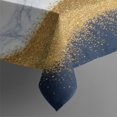 thumbnail image 3 of Blue Marble Gold Wave Pattern Rectangle Tablecloth 60"x84",Waterproof Polyester Rectangle Table Cloth, Wipeable Spillproof Polyester Tablecloth for Dining, Camping, Indoor and Outdoor, 3 of 5