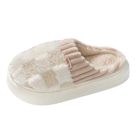 YLYL House Slippers for Women Men Soft Plush Warm Fuzzy Memory Foam Slip on Indoor Outdoor Bedroom Shoes