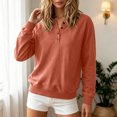 thumbnail image 2 of Women Fashion Hoodie Oversized Sweatshirt Casual Pullover Tops for Fall Winter Orange,XL, 2 of 8