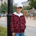 thumbnail image 3 of Uorisanigo Zip Up Hoodies Hooded Sweatshirt Red Black Bat Kids Long Sleeve Hooded Jacket Casual Warm Shirt Sweatshirt Spring Fall Activewear Hoodie for Boys Girls, 3 of 8