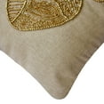 thumbnail image 2 of Decorative Pillow Cover, Beige 22"x22" (55x55 cm) Pillow Covers, Linen Butterfly & Beaded Throw Pillows For Sofa, Nature & Floral Pattern Modern Style - Chrysallis, 2 of 3