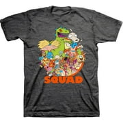 Mens Nickelodeon 90s Throwback Shirt - Retro Nick Group tee - Classic Nick Graphic T-Shirt (Charcoal Heather, Small)