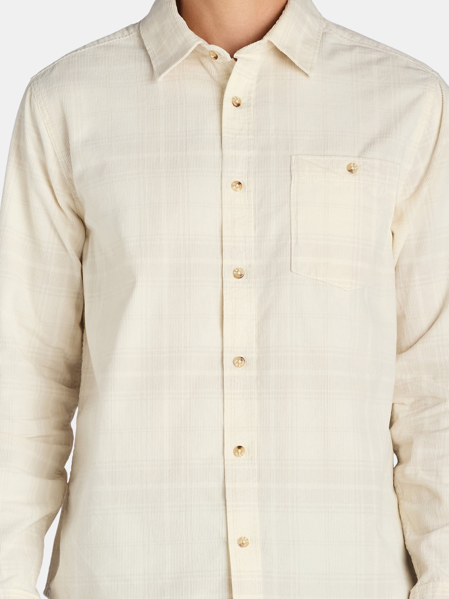 George Men's and Big Men's Corduroy Shirt with Long Sleeves, Sizes S-3XL