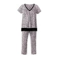 thumbnail image 5 of Layla Women's Sleepwear 2-Piece Knit Short Sleeve Top and Pant Pajama Set, Sizes XS-4X, 5 of 6
