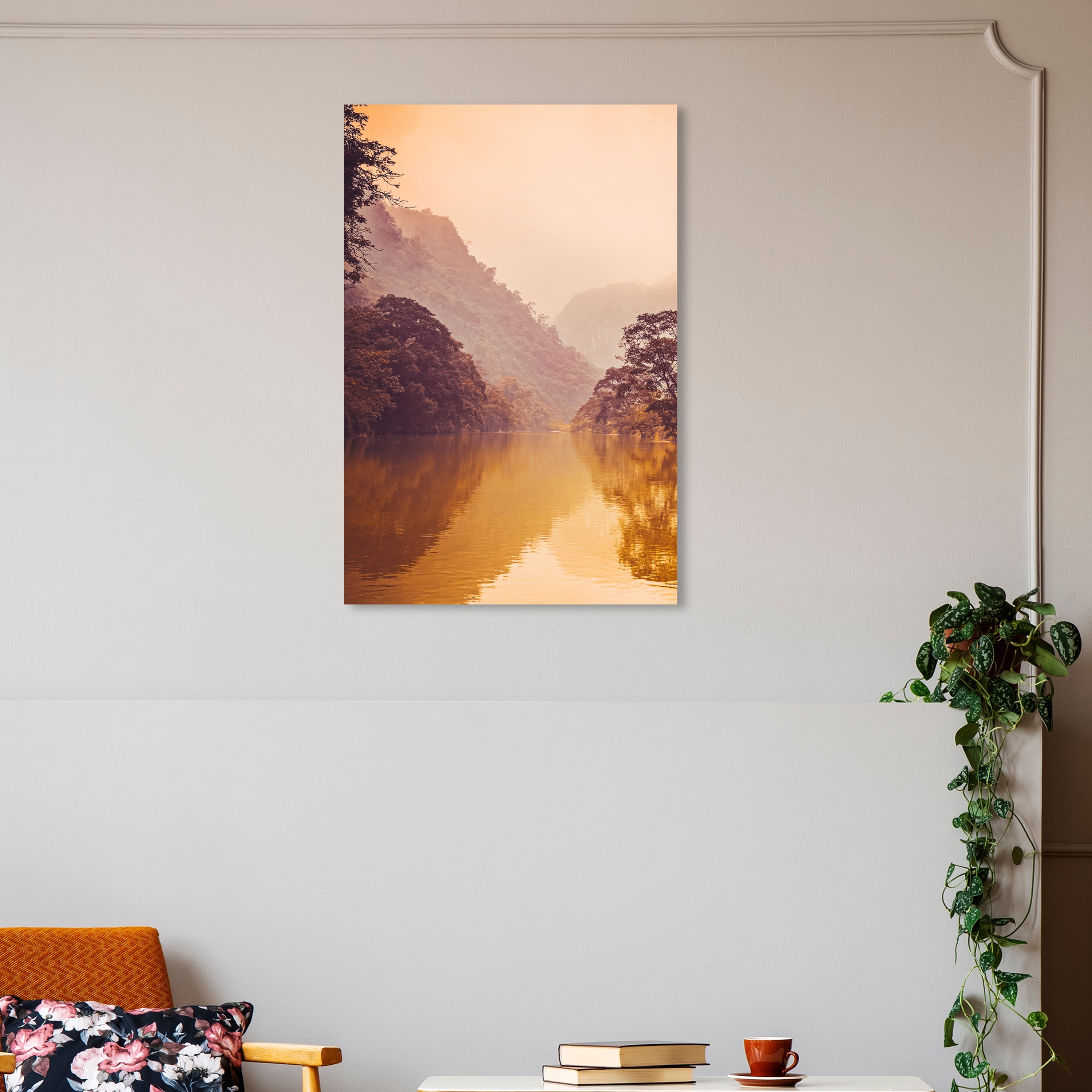 Wynwood Studio Canvas Warm Stillness Nature and Landscape Forest Landscapes Wall Art Canvas Print Brown 20x30