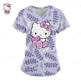 thumbnail image 3 of LS Nurse Uniform Hello Kitty Women Short Sleeve  Working Uniform Pocket Blouse Scrubs Tops Nursing Medical Uniforms Accessories, 3 of 6
