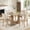 Natural-A, variant on Leovanni Modern 48" 5-Piece Solid Wood Dining Table Set with 4 Upholstered Chairs, Rectangular Kitchen & Dining Room Set, Natural