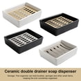 thumbnail image 2 of Bewildely Soporte de esponja para cocina, baño, fregadero, encimera, cepillo, bandeja, organizador de drenaje, para el hogar, baño, Rectangular Juegos de accesorios de baño Blanco Plata Brillo, 2 of 6