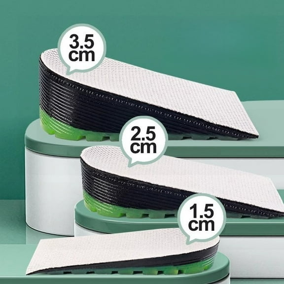 USBSO 1/2 inch Heel Lifts Inserts Cushioned Arch Support Insoles with Hidden Lift Technology, Plantar Fasciitis Relief Inserts, Anti-Slip Heel Pads for All Day Standing Support (1 Pair) (Medium)