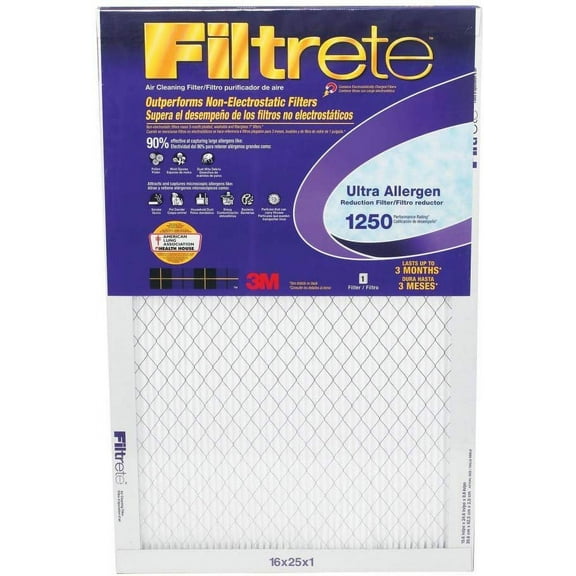 3M Filtrete Ultra Allergen Furnace Air Filter [Set of 6] Size: 25" H x 20" W x 1" D