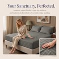 thumbnail image 3 of REGALWOVEN Fitted Sheet, Polyester Stripes Bed Sheets, Breathable and Comfortable Bedding for All Seasons Dark Grey 1 PC 53.9x74.8 inch, 3 of 5