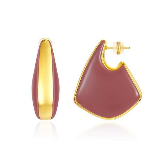 Tilga sterling silver/gold-plated hoop earrings, women's enamel earrings, lightweight large hoop earrings, hypoallergenic thin hoop earrings for women