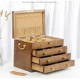 thumbnail image 5 of Wood Jewelry Box For Women Ring Necklace Bangles Earrings Jewelry Box Organizer Big Size Accessories Display Drawer Storage, 5 of 8