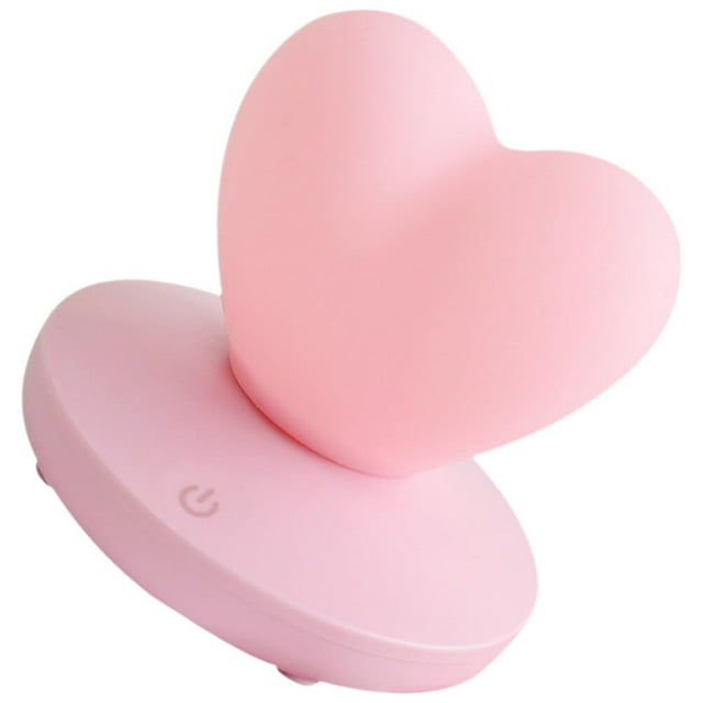 Bonita luz de noche LED para escritorio, lámpara táctil con forma de corazón, lámpara de noche para guardería, luz con forma de corazón, corazón rosa