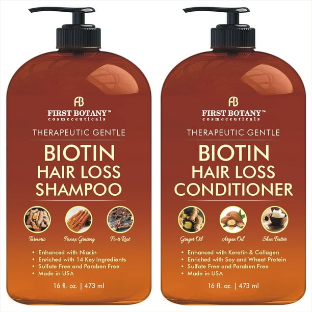 First Cosmeceuticals Therapeutic Gentle Hair Loss Prevention & Care Daily Shampoo & Conditioner, Full Size Set, Piece - Walmart.com