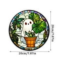 thumbnail image 2 of Light Catcher Decorations, Pumpkins Bats Ghosts Stained Glass Style Window Door Wall Hanging Ornaments, Indoor Outdoor Easy To Install Handmade Craftsmanship Decors, 2 of 7