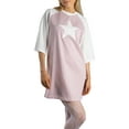thumbnail image 1 of Jess por Meiko Vestido de Mujer T-shirt Oversized con Mangas 3/4 en Contraste Star Struck L Rosa, 1 of 6