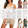 thumbnail image 4 of Bovxnpu Womens Pajamas Set 2 Piece Loungewear Set Stripe Ice Silk Slvless Crew Neck Pajama Loose Sleepwear, 4 of 9