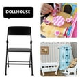 thumbnail image 3 of Miangastore Black PVC Miniature Folding Chair for Decoration Smooth Surface Realistic Look 2 Pcs, 3 of 8