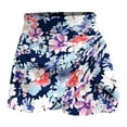 thumbnail image 3 of Brnmxoke Women's Golf/Tennis Casual Athletic Skort Summer Loose Flowy Workout Running Shorts High Rise Floral Built-in Shorts Blue,S, 3 of 5
