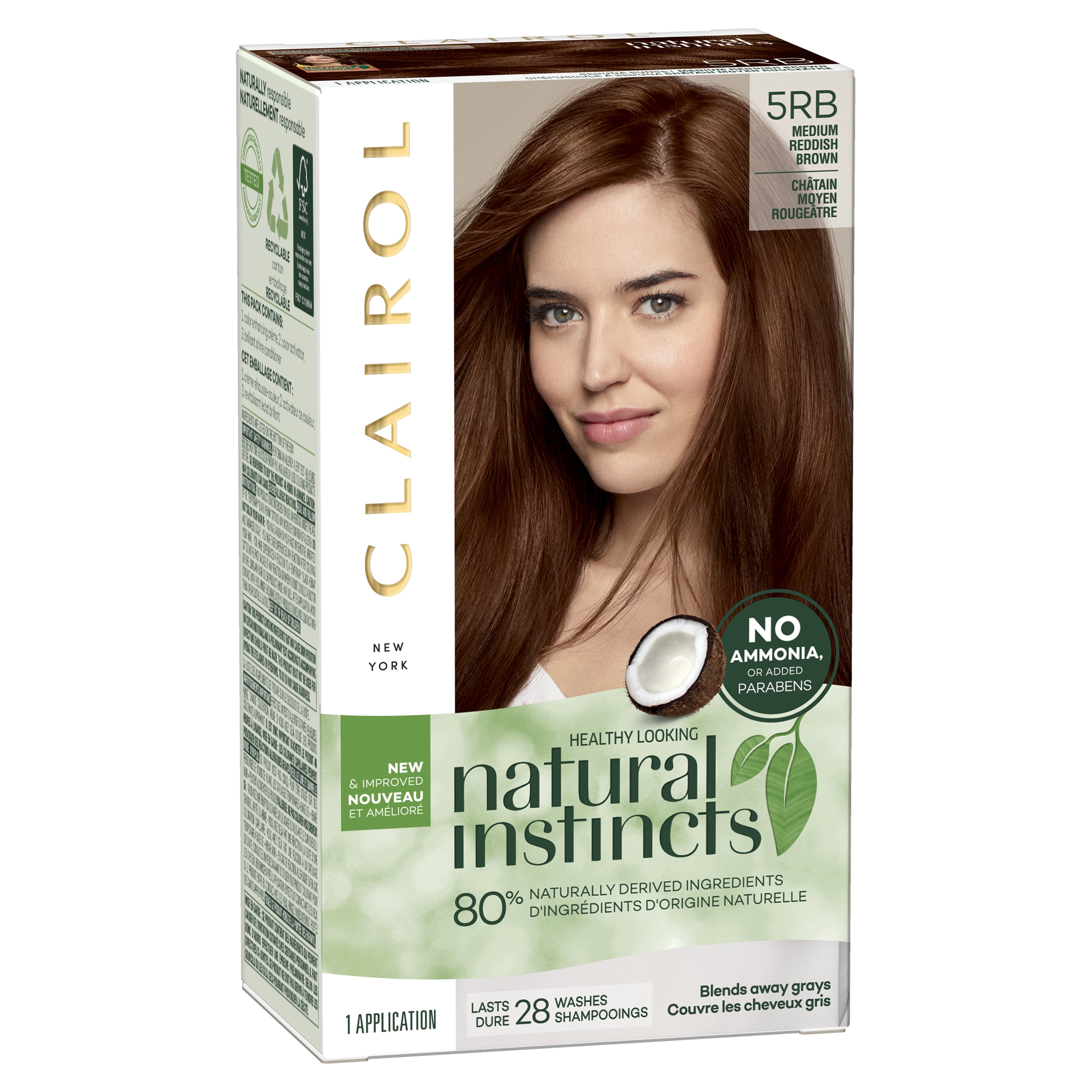 Clairol Natural Instincts Hair Color 5rb Medium Reddish Brown