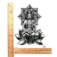 thumbnail image 2 of black Buddha lotus large 8.25" temporary arm tattoo, 2 of 4