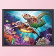 thumbnail image 3 of Peggybuy Stamped Canvas Kit DIY Cross Stitch Print Sea Turtle 11CT Needlework (C), 3 of 9