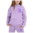 thumbnail image 2 of Little Winter Girls Outfits Set Tracksuit With Print Hoodie Joggers Warm Kids, 2 of 4