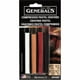 General Pencil 944BP Craies de Cire Pastels Compressés 4/Pkg-White&44; Sépia&44; Sanguine & Noir – image 1 sur 1