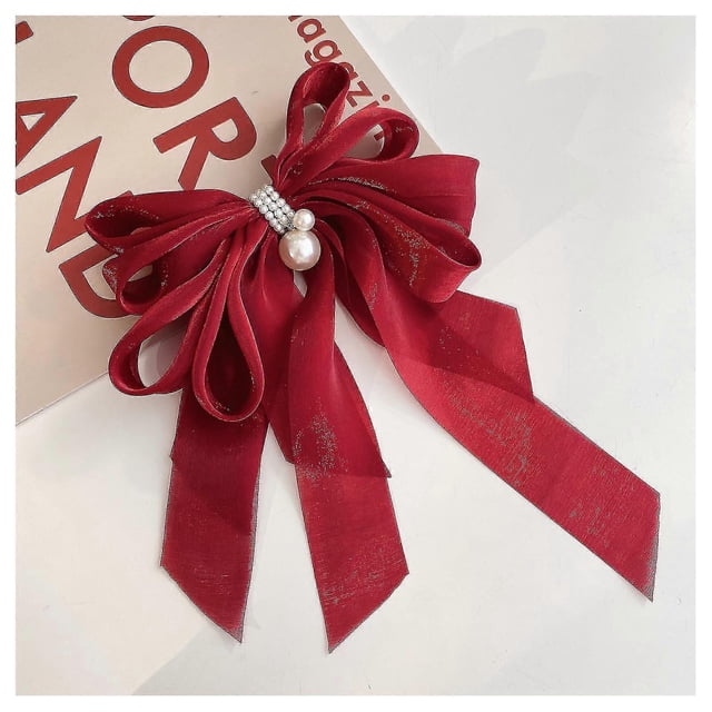 Women Big Bow Barrettes Satin Hair Clips Long Ribbon Hair Pins Accessories
