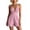 Pink, variant on Tqcoqu Women's Halter Neck Deep V Tie Back Romper With Pockets,Backless Waistband Summer Casual Short Romper,Black Women's S-XXL