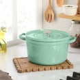 thumbnail image 4 of The Pioneer Woman 5-Quart Enameled Cast Iron Dutch Oven Pot with Lid, Green, 4 of 18