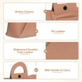 thumbnail image 3 of Bolsa de gafas con asa, estuche de cuero para gafas de sol con paño de limpieza, adecuado para hombres y mujeres (Rosa), 3 of 7