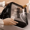 thumbnail image 2 of Clear Travel Makeup Bag for Women and Men PVC Waterproof Large Zipper Bag with Dividers for Stadium Cosmetic Toiletry Organizer Tote Bag Black, 2 of 6