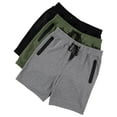 thumbnail image 3 of PURE CHAMP Mens Shorts French Terry 3 Pack Gym Shorts for Men Athletic Workout Training Shorts with Zipper Pocket and Drawstring Size XS-3XL (Group E, Large), 3 of 6