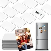 34 PCS Sublimation Magnet Blanks, VEGCOO Sublimation Blank Fridge Magnets Printable Photos, Personalized Custom Magnets for Refrigerator Decoration, Kitchen, Office, Wall (Rectangle 5.5 x 7.5cm)