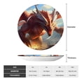 thumbnail image 2 of Salouo Ferocious Dragon Fury Pattern Bone China Decorative Plate,Holiday Decor Decorative Ceramic Plates with Stand Elegant Home DéCor for Hallway/Living Room/Bedroom-8in, 2 of 6