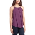 thumbnail image 1 of BCX Womens High Neck Scalloped Edge Halter Top Shirt, medpurple, Juniors, M, 1 of 1