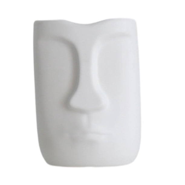 Jarrón de cerámica con rostro humano, decoración del hogar, fácil de usar, decoración artística creativa y práctica para arreglo de flores secas en 125 cm x 17 cm