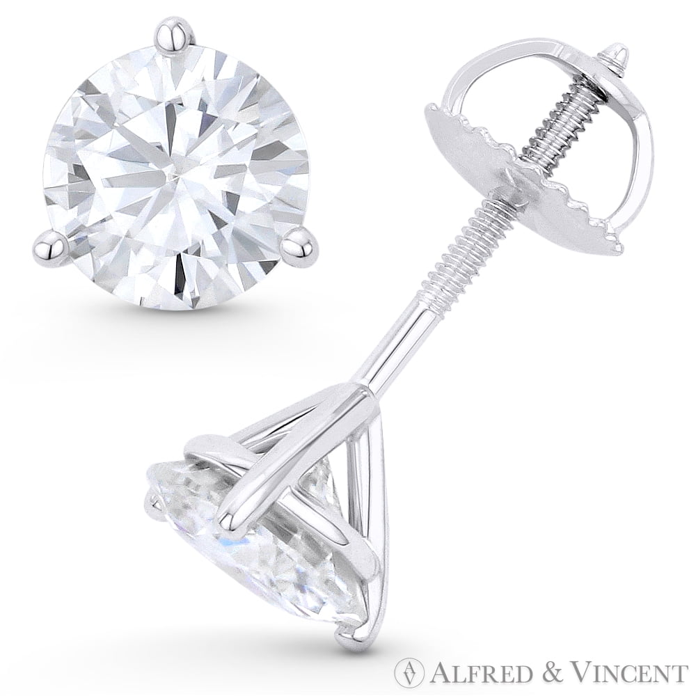 Details about   0.30 Ct Round Diamond Solid 18k White Gold Screw Back Solitaire Stud Earrings