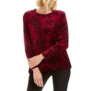 Karen Scott Women's Petite Floral-Print Sweatshirt Purple Large