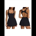 thumbnail image 3 of Vestido Deportivo Plisado Fluido de Tenis para Mujer, Minivestido de Golf de Verano Sin Mangas y Sin Espalda. Noche Oscura M, 3 of 7
