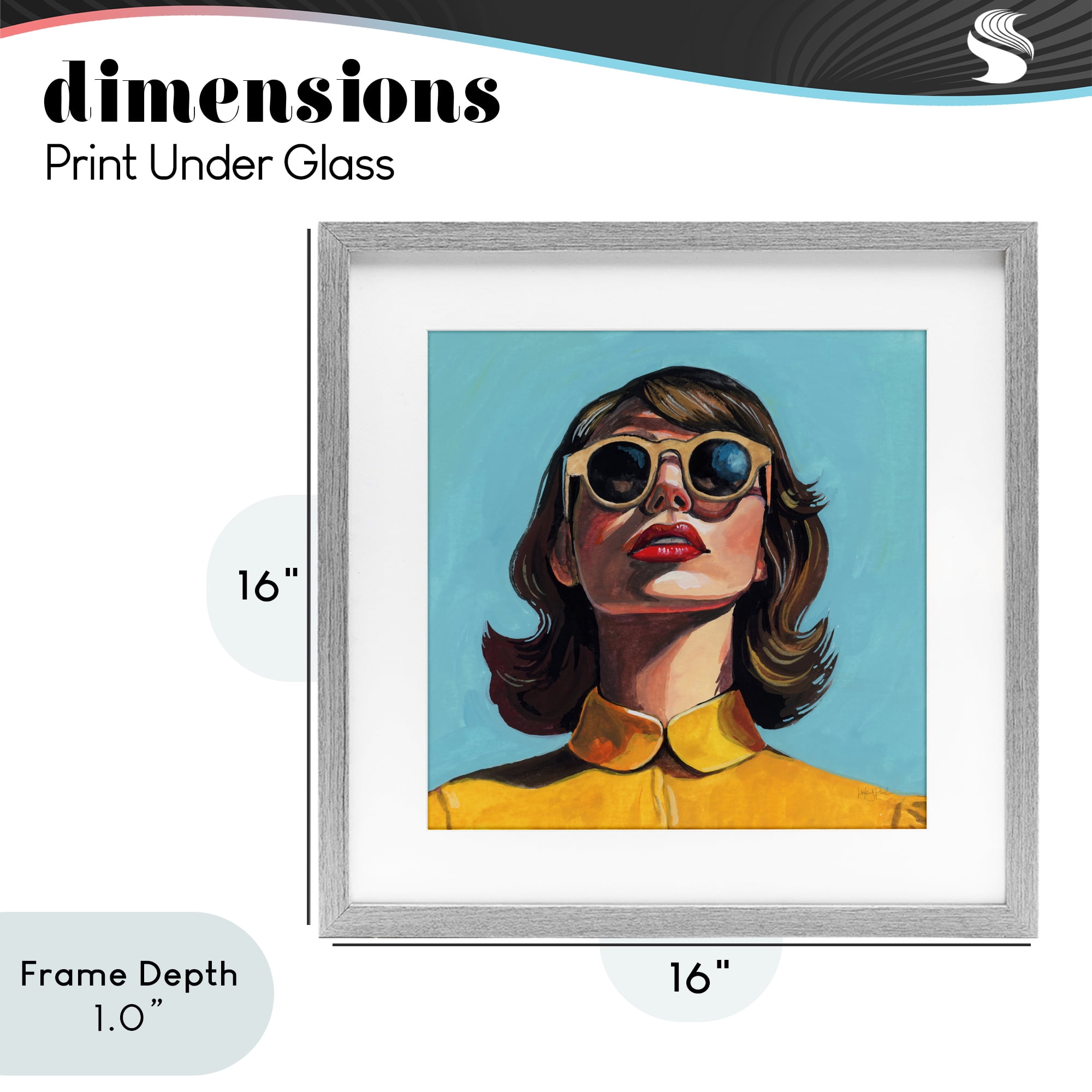 Stupell Industries Beautiful Sunshiny Day Retro Gray Framed Print Under Glass, design by Kate Jarvik Birch